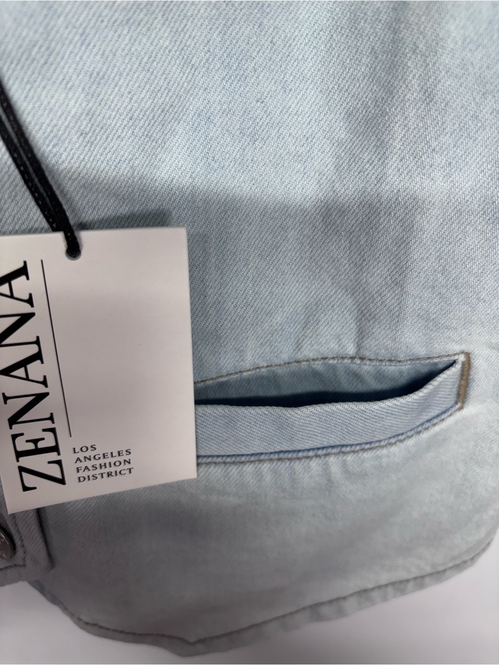 ✨Zenana Light Blue Denim Vest Women Jeans Size M - Picture 9 of 12